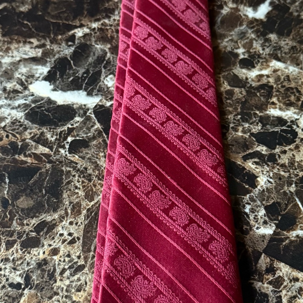 Elegant Red Paisley Men's Tie